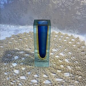 Vintage 1930’s Murano glass vase Blue & Gold Glass.